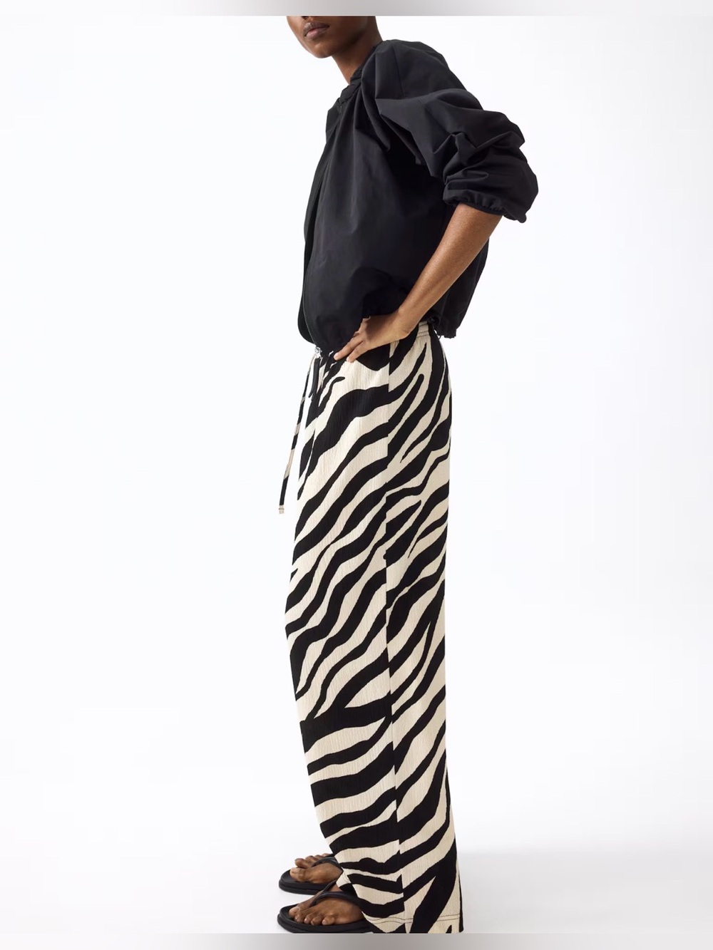 H&M Wide Cut Pull On Zebra Print Pants 🦓 - Picture 5 of 9